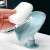 创意荷叶肥皂盒香皂置物架吸盘壁挂式免打孔沥水架不积水收纳 高品质2个橄榄绿+2个玛瑙灰