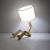 米迪家台灯卧室床头灯温馨实木创意现代简约布艺灯罩日式个性台灯 机器人台灯+白色灯泡