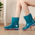 雨花泽女士低筒雨鞋 劳保女式雨鞋户外防水鞋套雨靴子带跟 蓝色39码