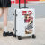 沁度卡通行李箱小清新拉杆箱可爱旅行箱包韩版皮箱子高颜值图案皮箱潮 M-小新-白色 20寸