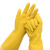 冰禹 BY-7771 加厚牛筋耐磨乳胶手套 胶皮塑胶橡胶劳保手套 黄色M码 10双