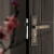 中式室内门锁磁吸卧室房门锁黑色中国风实木锁把手 黄古铜色门锁一套+3片合页+门吸 35-50mm  通用型 带钥匙
