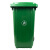 海斯迪克 HK-366 户外厂房垃圾桶 大号加厚挂车桶 塑料分类垃圾箱 绿色 加厚240L带轮挂车