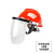 电焊面罩安全帽式支架面屏防护冲击头戴式焊帽工烧氩弧焊接 红色安全帽+支架+白屏