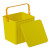 优麦达 Y8031 方形可坐收纳桶箱水桶凳 亮黄色 多功能手提带盖杂物整理储物箱子