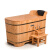 泡澡木桶沐浴桶儿童实木洗澡木盆木质带盖大人小浴室家用 [升级配]长1.3米带盖