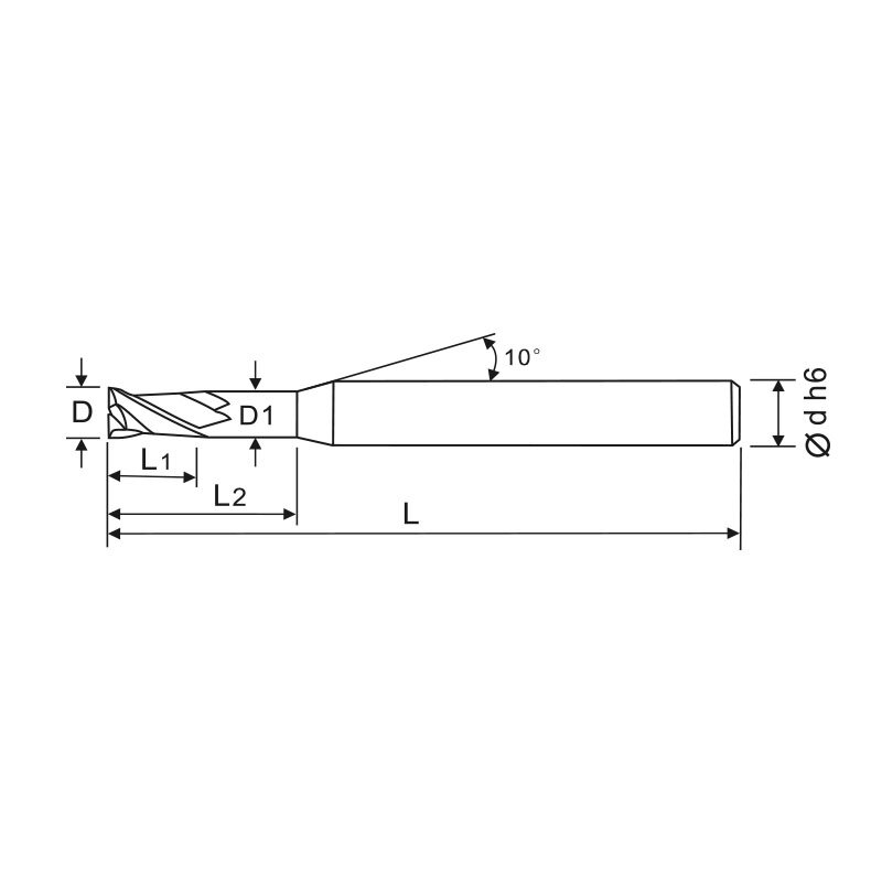 刃天行立铣刀PGL2015-050L14通用加工2刃 长颈短刃平底铣刀 订制品