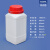 级500ML毫升大口方形塑料瓶HDPE带盖加厚密封空瓶四方塑料瓶 1000ml乳白色-红盖款（配内盖）