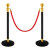酒店礼宾杆迎宾柱圆球不锈钢一米线隔离带麻红绒布挂绳排队围护栏 1.5米红色麻绳金钩