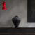 卡丝拉狄陶瓷花瓶侘寂风黑色不规则轻奢现代创意家居客厅插花器样板房软装 侘寂风黑色A款