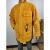 橙央牛皮电焊工防护服烧焊工作服焊接隔热防烫保护衣黄色衣 定制黄色上衣适配 定制XL适配