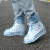 洁瑞臣加厚透明雨鞋套(有白色、蓝色) 浅蓝色 XXXL号