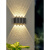 花乐集户外壁灯防水门前灯入户灯大门创意双头洗墙灯现代简约庭院墙壁灯 8176黑色-瓦片款-单头4vv-暖