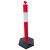 赫思迪格 警示隔离柱 可移动式警示柱 反光交通诱导柱 PE塑料橡胶底座 防撞道口标柱 HGJ-1563