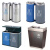 京京 不锈钢分类垃圾桶可回收不可回收垃圾箱室内外两分类环保果皮双筒 A-176A（75.5*32*65cm)