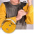 鸣固 牛皮电焊套袖焊工隔热护袖袖套防阻燃纽扣袖子 黄色60cm