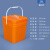 加厚塑料桶正方形5/10/25L公斤升带盖可坐凳钓鱼桶酱料包装桶 正方形桶-25L-橘色