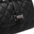 AIOSC真皮菱格包包女小香风2024新款高级感软皮单肩时尚斜挎小羊皮方包 黑色