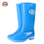 上海牌 302 高筒雨靴女士款 防滑耐磨防水时尚舒适PVC户外雨鞋可拆卸棉套 天蓝色 38码