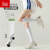 北极绒运动肌能压缩袜子女长袜健身跑步跳绳压力弹力长筒小腿袜 白绿 均码
