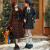 森女部落原创非正式学院风圣诞格子时尚套装两件套秋冬新款 蓝绿色半裙（单件） S