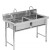 海斯迪克 HKhf-2 不锈钢水槽水池 食堂洗菜盆 酒店厨房洗碗池 约1.0厚三池145*60*80cm