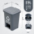 北京加厚塑料分类垃圾桶脚踩脚踏式大号户外垃圾箱办公室有盖 15升加厚脚踏桶（灰色） 带压边分类