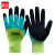 者也 12双 加厚浸胶防滑手套建筑工地防护手套 双层耐磨-加厚绿黑