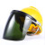 约巢电焊防护罩面罩安全帽式焊工专用防护面罩面具防烤脸护脸全脸焊帽 绿色款+红色V型ABS透气安全帽