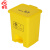 30L废物垃圾桶脚踩带盖塑料垃圾箱小区实验室15L废物回收箱污物桶 黄色40L垃圾桶【脚踏式】