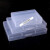 名片盒收纳盒透明PP塑料盒首饰储物分格有盖子色插片钥匙盒 锁盒