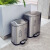 不锈钢办公两分类脚踏垃圾桶厨房分类家用二合一干湿分离商用脚踩大容量 脚踩6+6升（直角边）