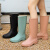 雨鞋女款2023新款高筒工作雨靴防水防滑胶鞋长筒时尚加厚女式水鞋 绿色（加棉套可拆卸） 偏小一码 38