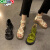 卡帝乐鳄鱼（CARTELO）品牌松糕厚底凉鞋女夏季2024年法式感黑色复古沙滩罗马鞋 米色 40 标准码数