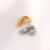 高品质18K包金微镶双环可打开珍珠扣手工diy手链项链收尾连接扣头 金色方形款（一个）