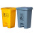 PLJ  塑料垃圾桶加厚带盖 翻盖分类垃圾桶 医疗垃圾桶   黄色加厚款 40L脚踏垃圾桶
