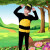 夏尔维纳（chanvenuel）六一儿童节三只小蜜蜂舞蹈服演出服幼儿园万圣节卡通动物表演服装 长袖裙子默认发卡款 120
