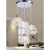 淦新现代简约三头餐厅吊灯圆盘创意个性餐桌饭厅水晶家用歺厅餐吊灯具 四头白色升级版+LED灯泡