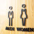 安晟达 亚克力材质背胶 卫生间标志牌厕所提示牌 洗手间标识牌25x16CM 男女一对