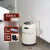 英国merun智能感应垃圾桶厨房卫生间大容量厕所客厅轻奢带盖 奶油白 6L/配万向轮/垃圾袋