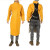 焊工防护罩衣牛皮防烫电焊工作服耐高温皮围裙隔热防护服 T黄色拼皮带领长袖120厘米