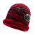 萱雅希冬季新款毛线帽女士老太太帽子户外出行保暖加绒针织帽 红色 均码