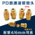 西普顿PD直通油管螺纹接头尼龙管铜管铝管铜分油器机床润滑油路液压配件 单个PD-406