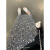 VJWK小个子穿半身针织裙开衩叉直筒丝绒亮片半身裙女2024春季气质韩版 黑色 S建议85100斤