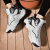 疾步（JIBU）高帮篮球鞋男款秋夏青少年运动跑鞋体育生实战球鞋皮面水泥地耐磨 白黑加绒 36