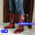 特种工矿靴 男高筒茶色红色水鞋工地耐磨防水防滑 广东没布雨靴 酒红色(01款) 43 标准码