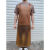 HKFZpvc加长防水围裙防油水产石材厂专用加厚牛筋耐磨工业耐酸碱围裙 桔色 石材围裙1.1米套袖