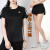 阿迪达斯 （adidas）新款女子运动套装夏季清爽短袖T恤衫半袖上装时尚显瘦瑜伽 FS9830单件上衣T恤黑色/logo白色右上  XS