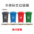 塑料垃圾桶带轮带盖加厚环卫户外分类垃圾桶垃圾桶桶多色方形用50 绿色小人图案