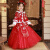 WONST汉服女童春秋加厚兔年拜年服儿童中国风唐装红色喜庆过年新年衣服 红色 150